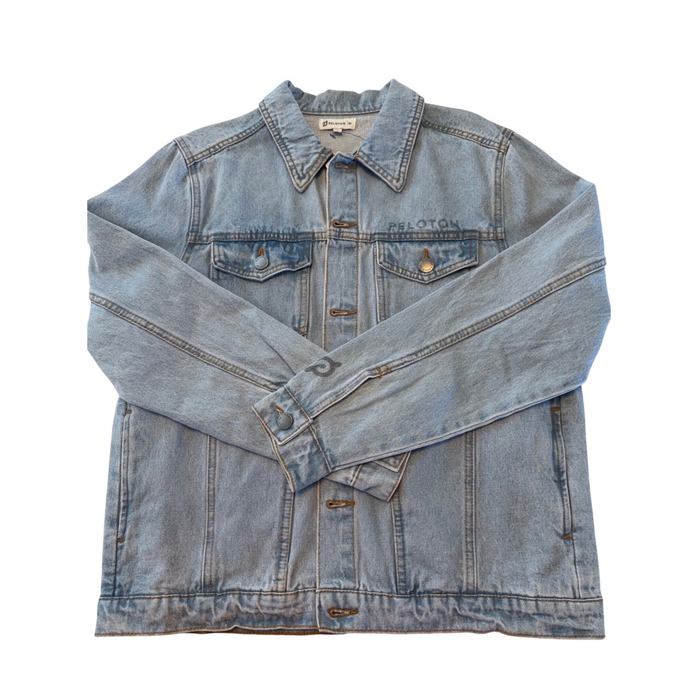 Peloton Denim Jacket Together We Go Far Light Wash Blue Trucker PJ212461P M